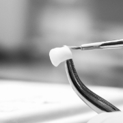 Close up of tools designing a dental crown