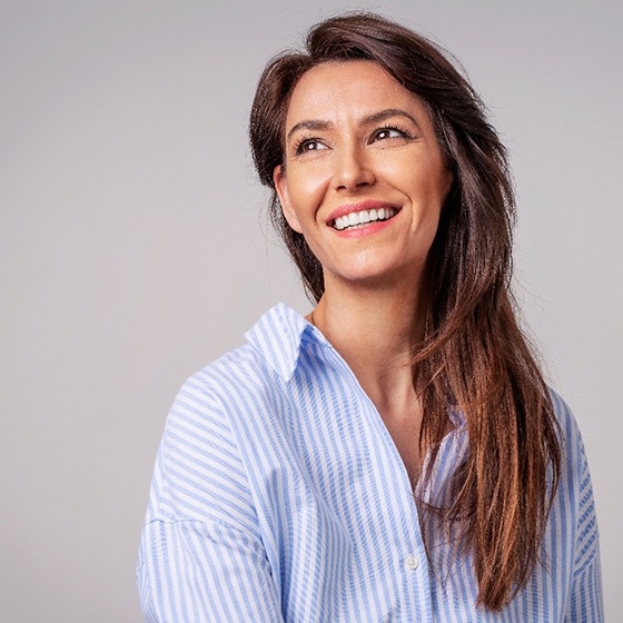Woman with perfectly balanced smile 