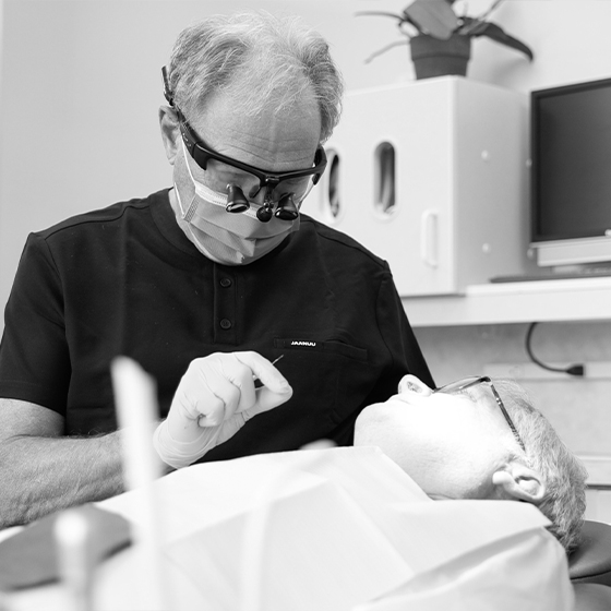 Doctor Weber treating a dental patient