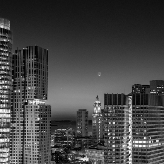 Skyscrapers at night