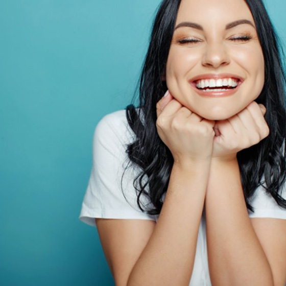 Lady smiles radiantly