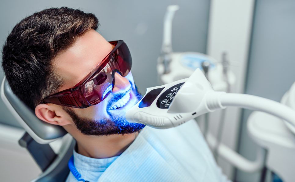 Man getting dental whitening